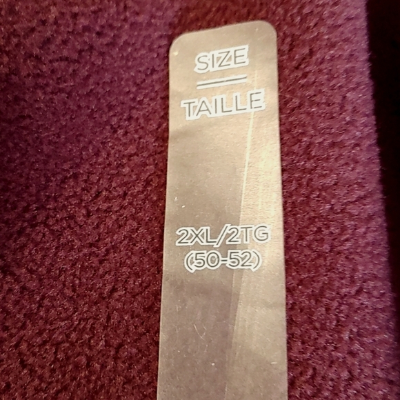 NWT Men's 2X Burgundy Full Zip Fleece Jacket - Picture 5 of 9